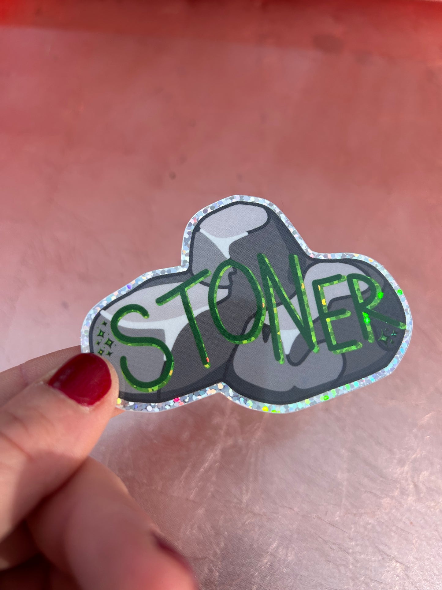 "Stoner" Holographic Glitter Sticker