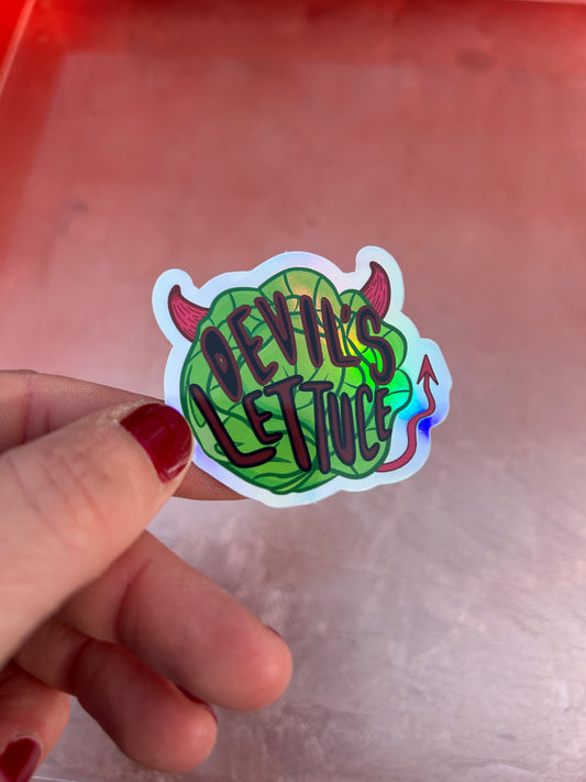 "Devil's Lettuce" Holographic Sticker