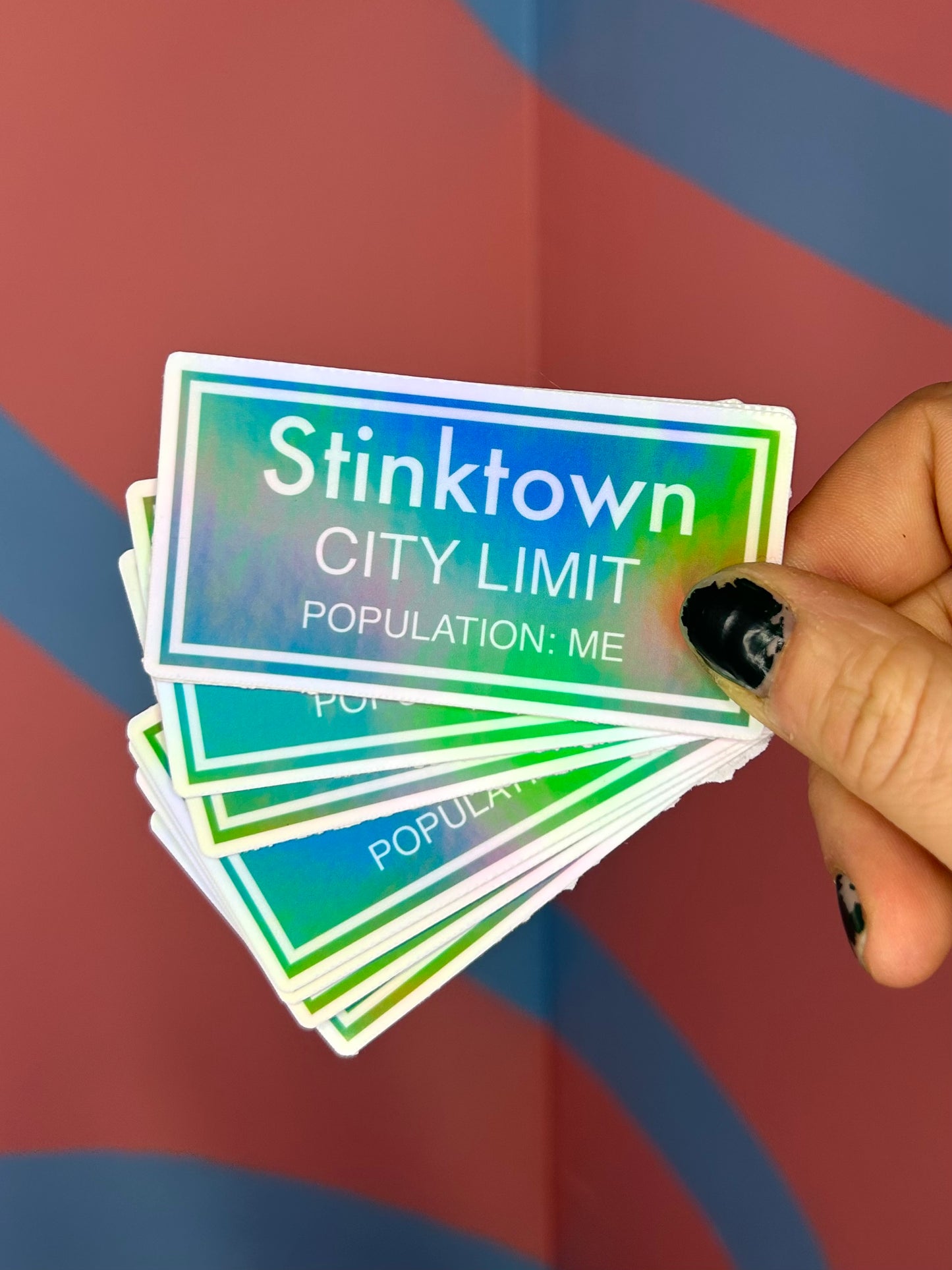 "Stinktown" Holographic Sticker