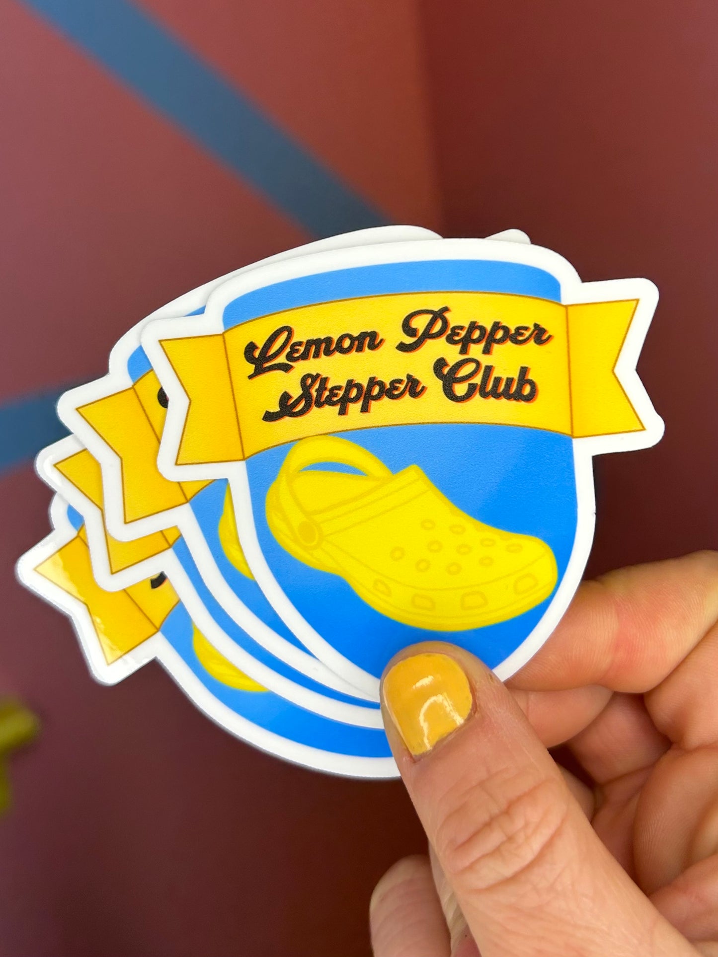 "Lemon Pepper Stepper Club" Croc Sticker