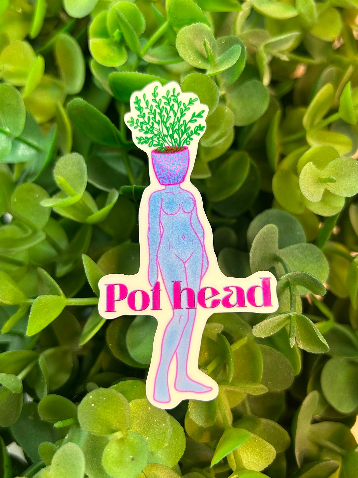 "Pot head" Plant Lady Sticker