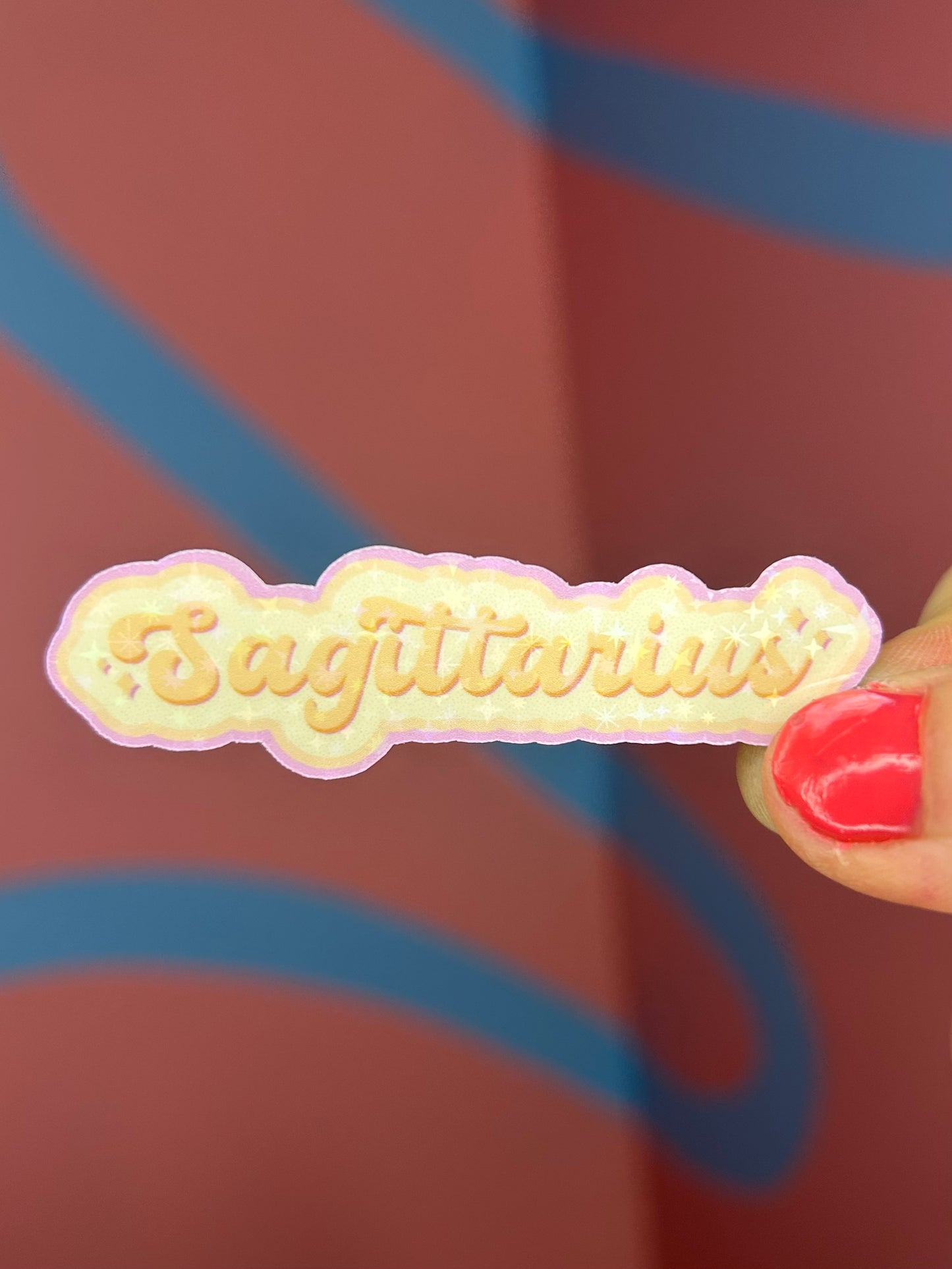 "Sagittarius" Horoscope Twinkle Glitter Holographic Sticker