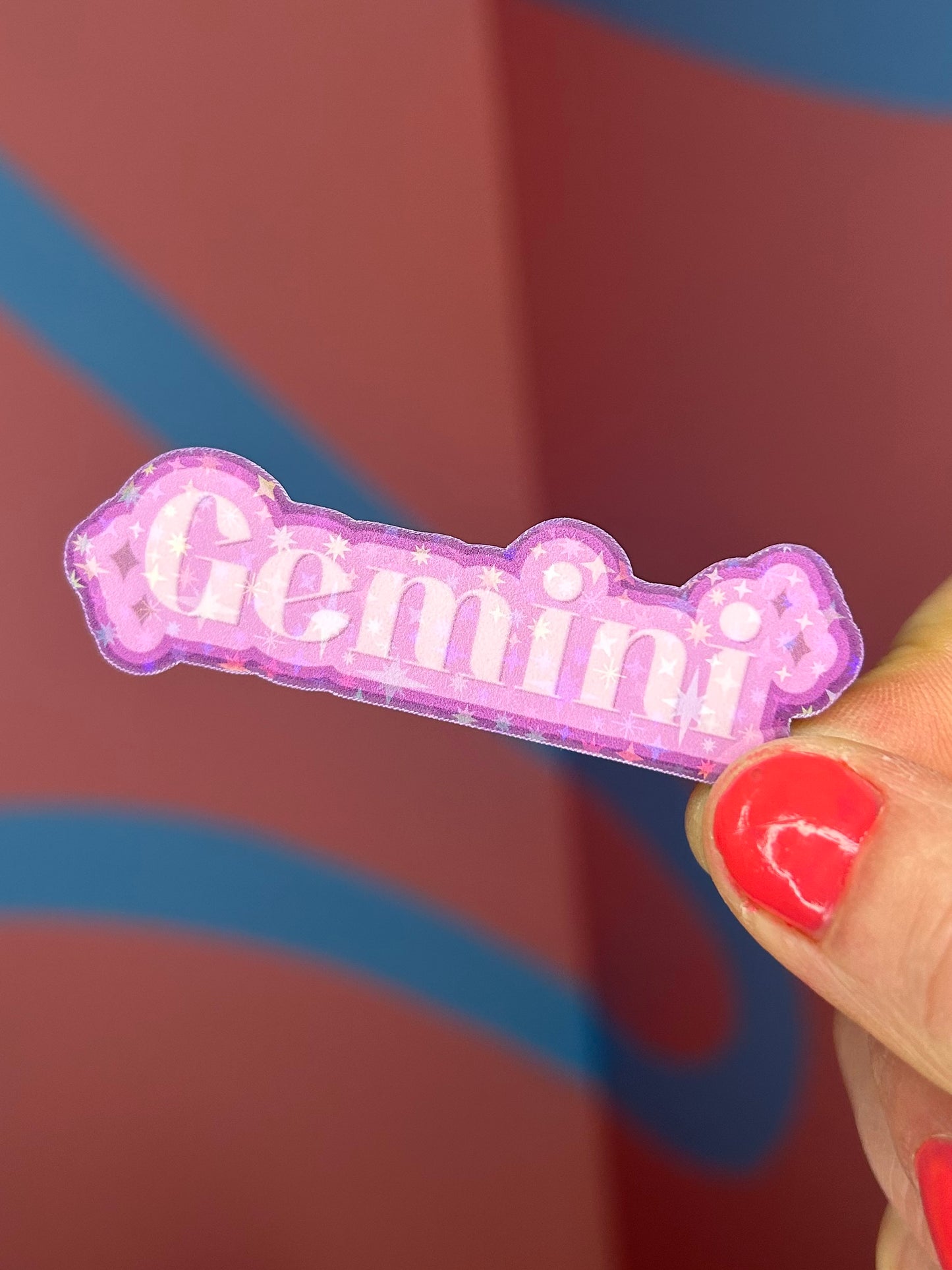 "Gemini" Horoscope Twinkle Glitter Holographic Sticker