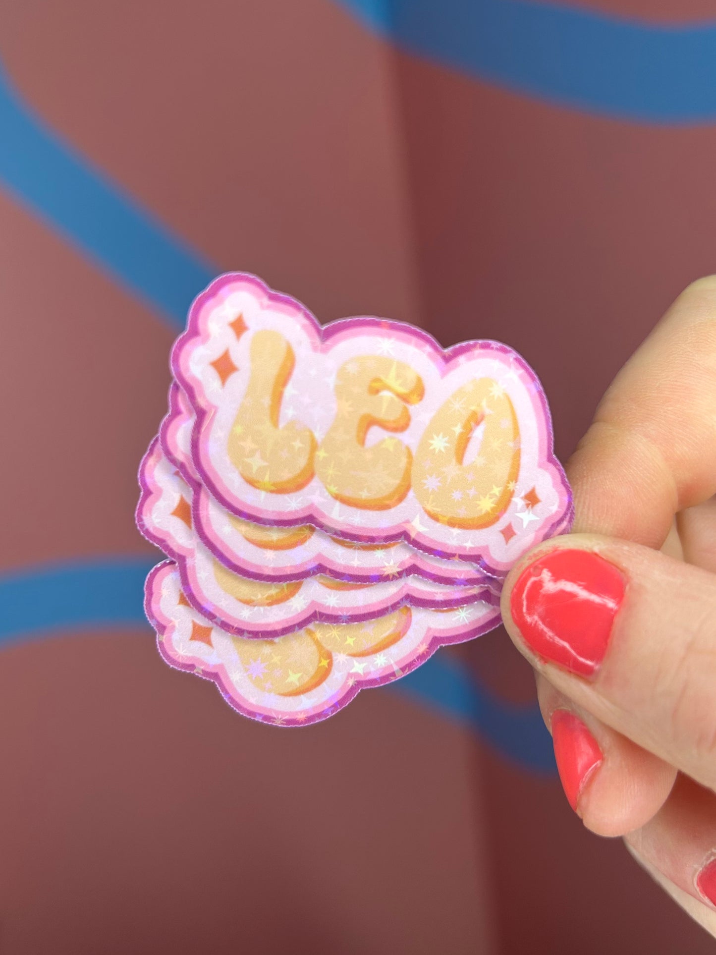 "Leo" Horoscope Twinkle Glitter Holographic Sticker