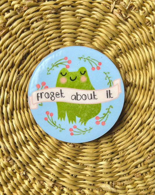 "Froget about it" Cute Frog Sticker