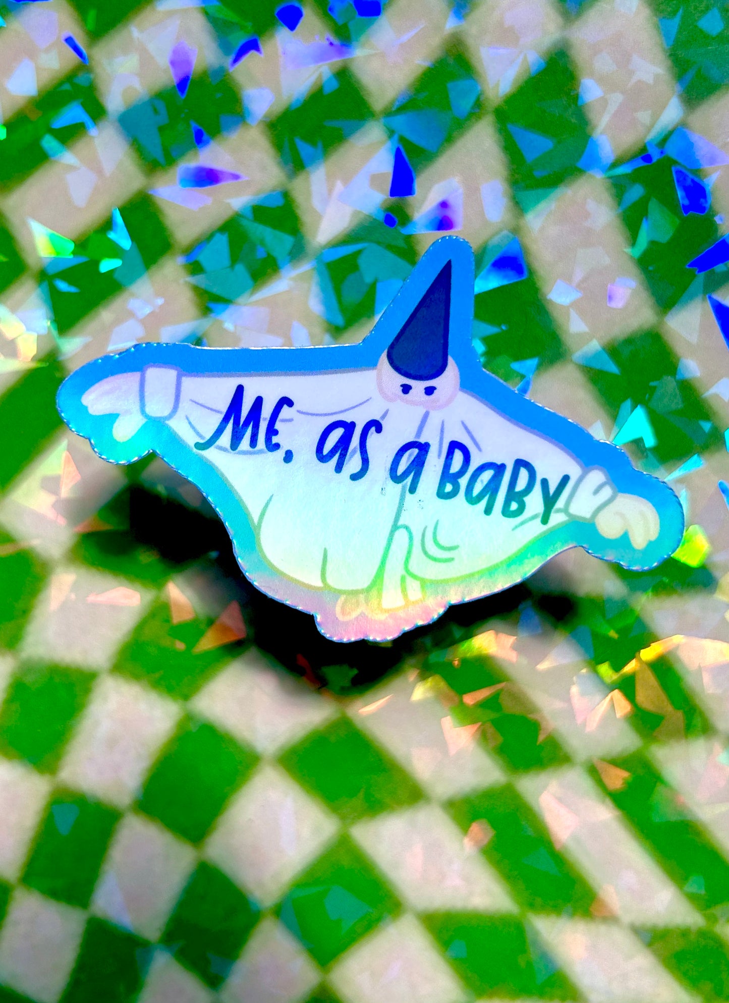 "Me as a baby" Holographic Sticker